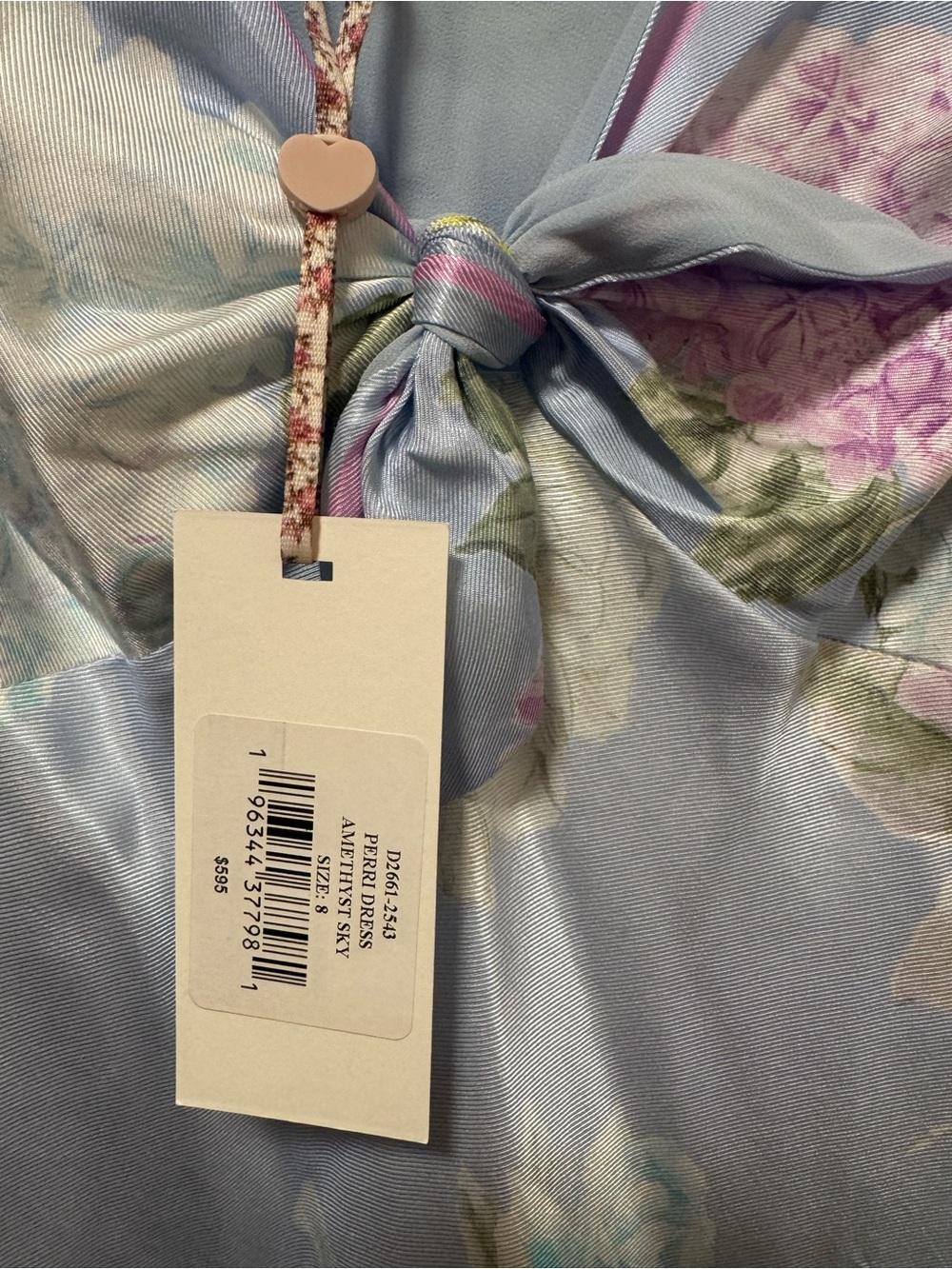 LoveShackFancy Perri Floral Scarf Tie-Shoulder Maxi Dress - Light Blue - Picture 5 of 6